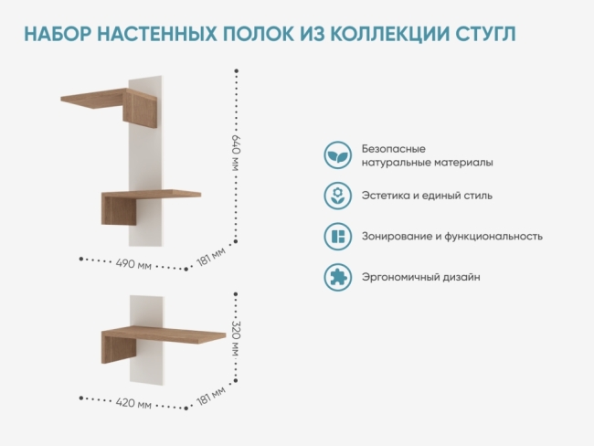 Набор настенных полок из коллекции СТУГЛ Набор настенных полок из коллекции СТУГЛ