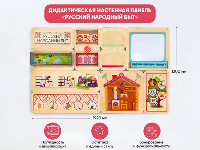 «Русский народный быт» - Дидактическая настенная панель «Русский народный быт» - Дидактическая настенная панель
