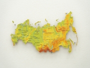 Физическая карта России из дерева на стену "Родина моя"