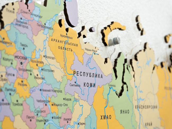 Административная карта России из дерева на стену "Родина моя" Административная карта России из дерева на стену "Родина моя"