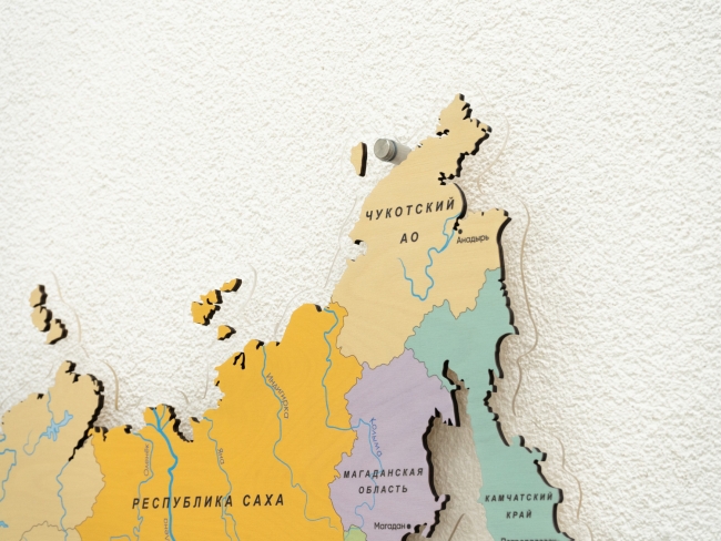 Административная карта России из дерева на стену "Родина моя" Административная карта России из дерева на стену "Родина моя"