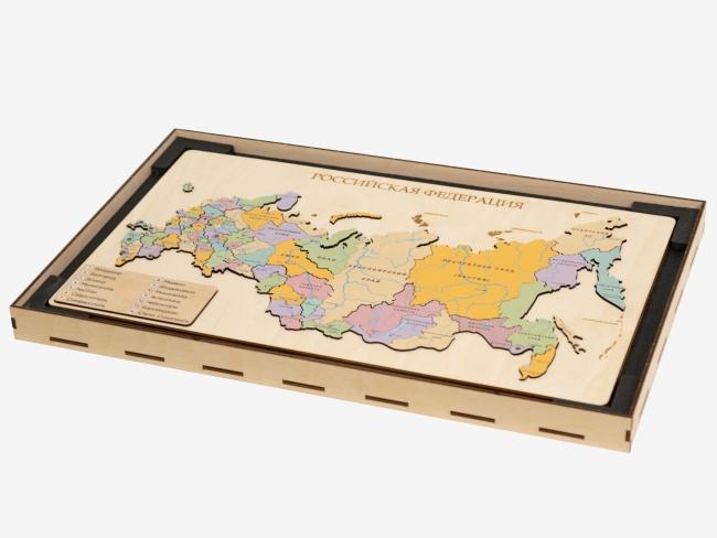 Пазл из дерева - Административная карта России "Родина Моя" Пазл из дерева - Административная карта России "Родина Моя"