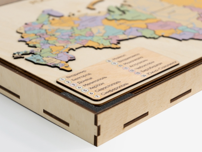 Пазл из дерева - Административная карта России "Родина Моя" Пазл из дерева - Административная карта России "Родина Моя"