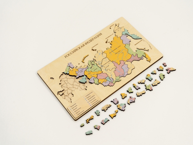 Пазл из дерева - Административная карта России "Родина Моя" Пазл из дерева - Административная карта России "Родина Моя"