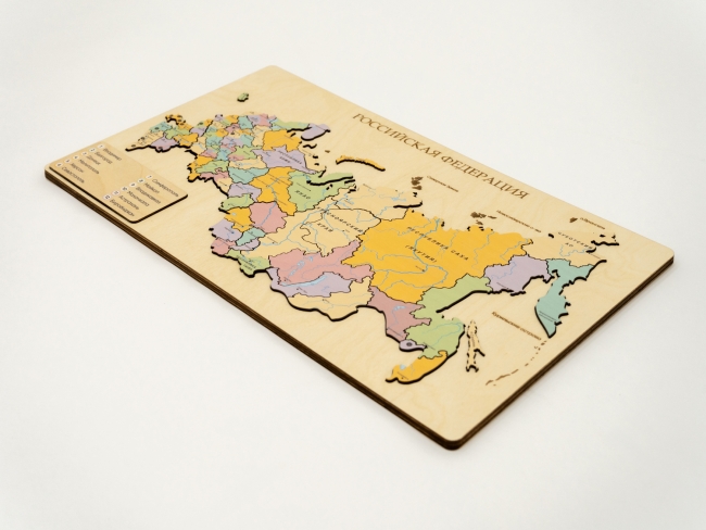 Пазл из дерева - Административная карта России "Родина Моя" Пазл из дерева - Административная карта России "Родина Моя"