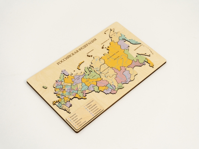 Пазл из дерева - Административная карта России "Родина Моя" Пазл из дерева - Административная карта России "Родина Моя"