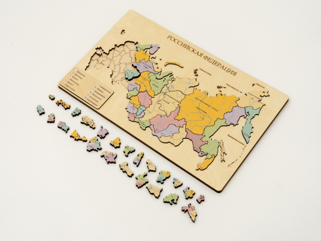 Пазл из дерева - Административная карта России "Родина Моя" Пазл из дерева - Административная карта России "Родина Моя"