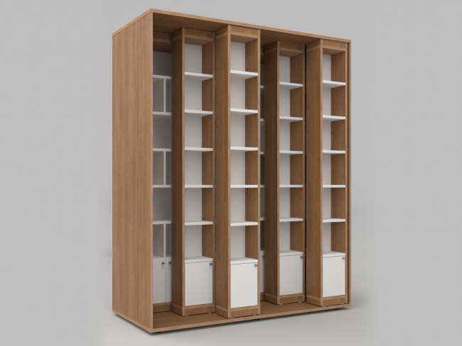 6620.650 Стеллаж с передвижными модулями из коллекции СТУГЛ 245х60х232 см купить в интерне-магазине Veerdan.ru Стеллаж с передвижными модулями из коллекции СТУГЛ 245х60х232 см