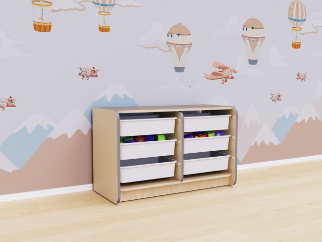 Двойной модуль для хранения игрушек Двойной модуль для хранения игрушек