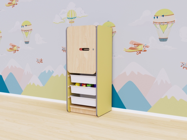 Закрытый шкаф с ящиками