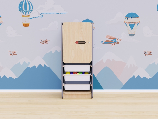 Закрытый шкаф с ящиками