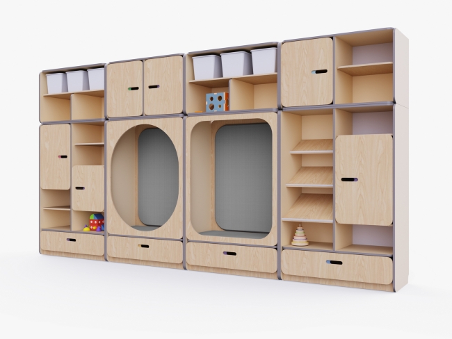 10431.650 Детская стенка с местом для хранения и зонами отдыха купить в интерне-магазине Veerdan.ru Детская стенка с местом для хранения и зонами отдыха