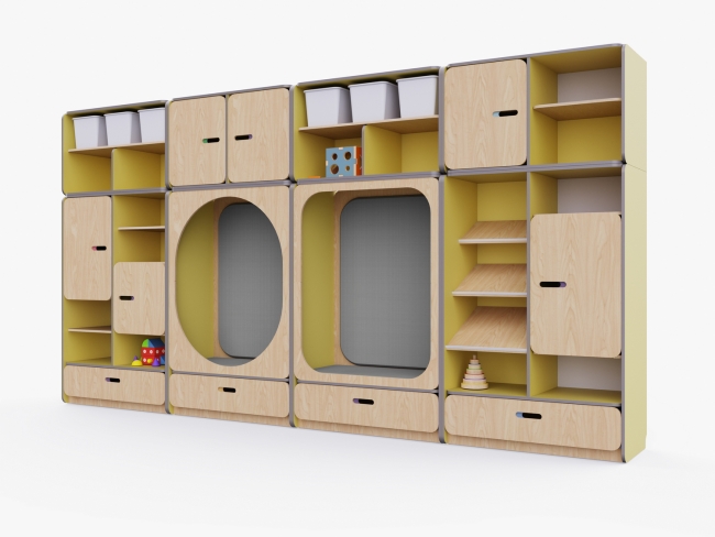 10432.650 Детская стенка с местом для хранения и зонами отдыха купить в интерне-магазине Veerdan.ru Детская стенка с местом для хранения и зонами отдыха