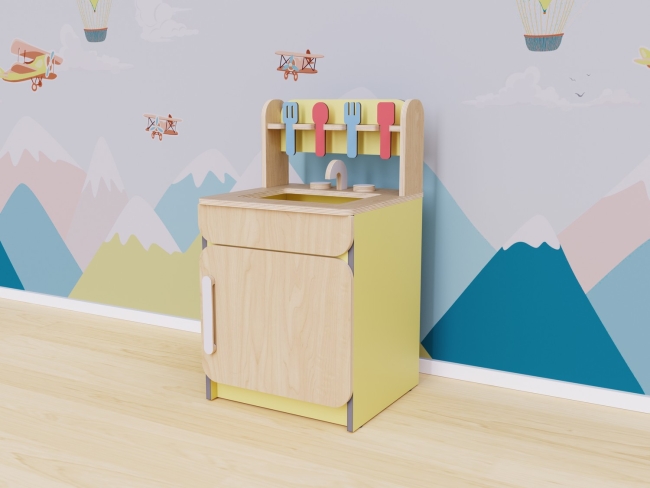 Игровая раковина со столовыми приборами