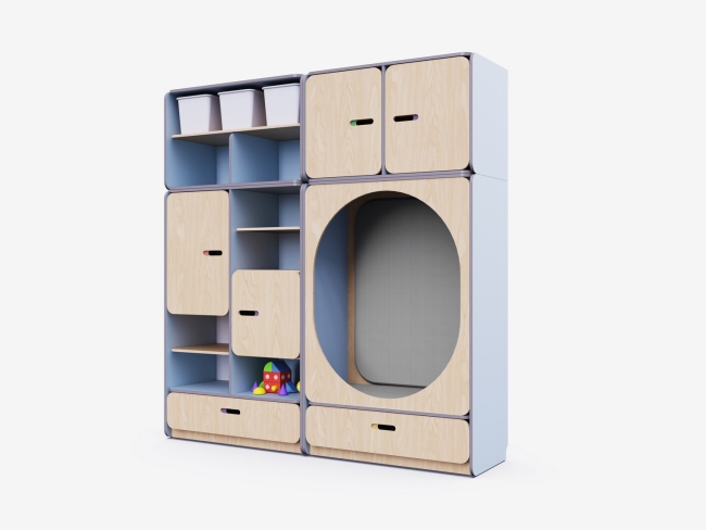 Детская стенка с местом для хранения и овальной зоной отдыха 10640.650 Детская стенка с местом для хранения и овальной зоной отдыха купить в интерне-магазине Veerdan.ru Детская стенка с местом для хранения и овальной зоной отдыха