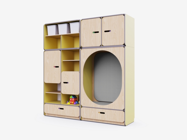 Детская стенка с местом для хранения и овальной зоной отдыха 10641.650 Детская стенка с местом для хранения и овальной зоной отдыха купить в интерне-магазине Veerdan.ru Детская стенка с местом для хранения и овальной зоной отдыха