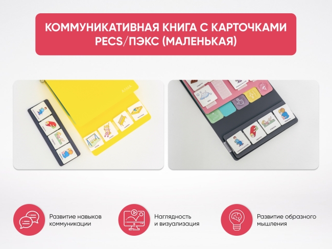 Коммуникативная книга с карточками PECS/ПЭКС (Маленькая)