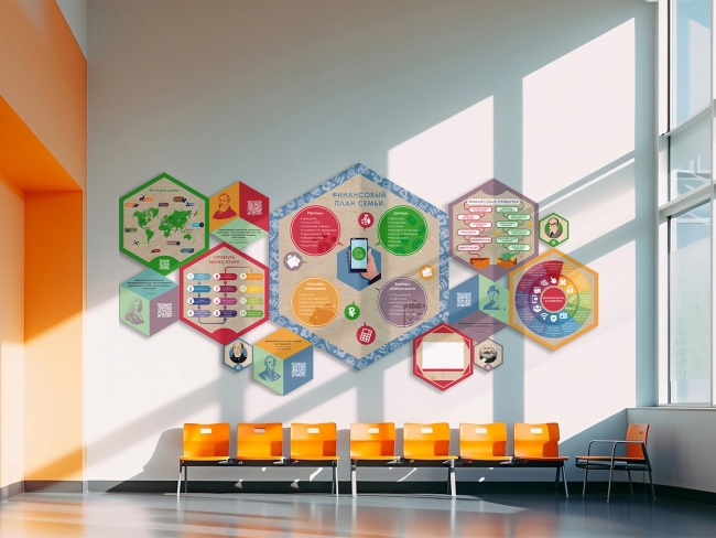 Стендум "Финансовая грамотность" - Набор информационно-методических панелей (13 шт.)